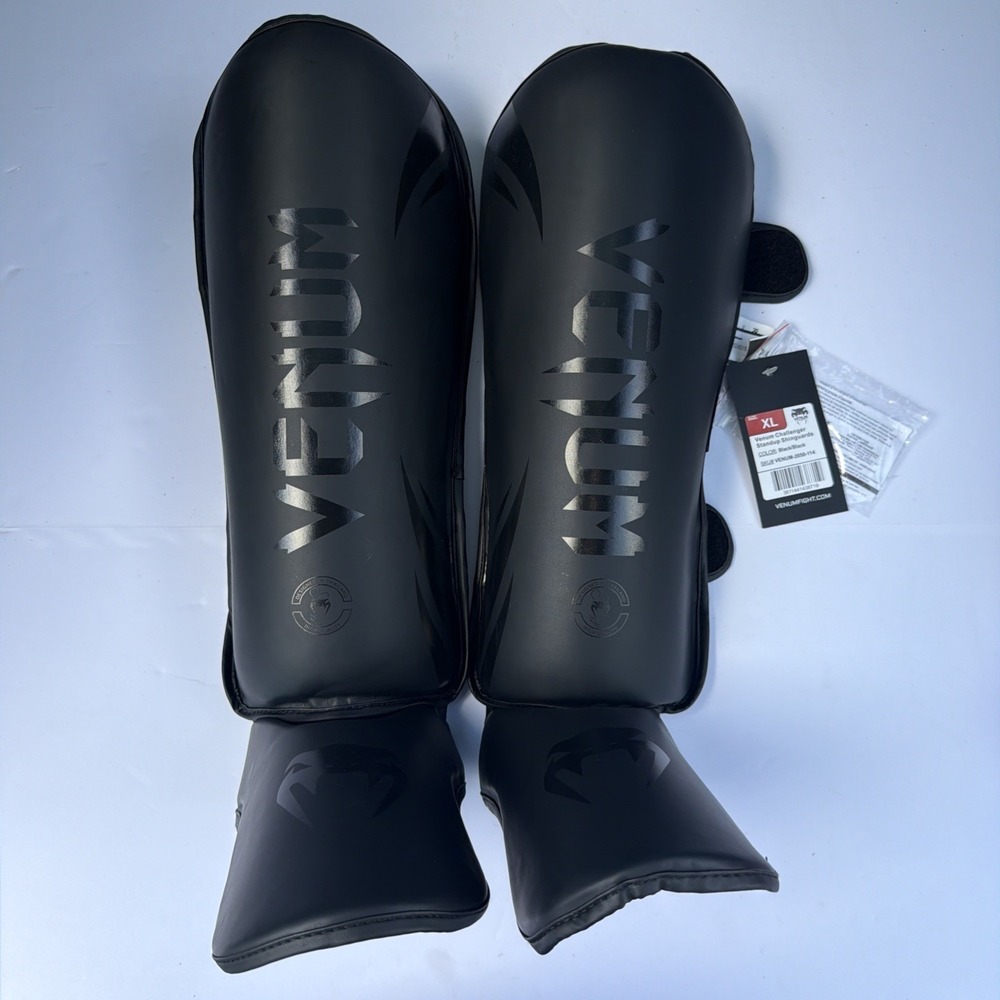 NEW Venum Challenger Standup Shin Guards  Black  MMA  Men's XL  Venum-2050-114